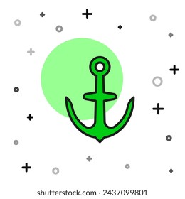 Filled outline Anchor icon isolated on white background.  Vector
