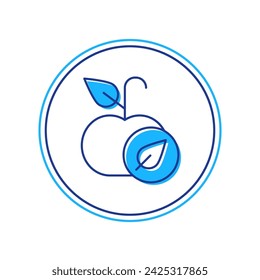Gefüllte Kontur Apple-Symbol isoliert auf weißem Hintergrund. Übergewicht. Gesunde Ernährung. Fitness-Diät Apfel.  Vektor
