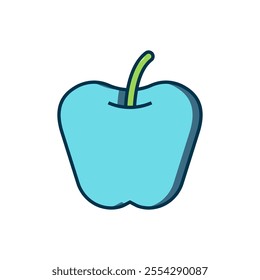 Filled outline Apple icon isolated on white background. Excess weight. Healthy diet menu. Fitness diet apple. Flat filled outline style with shadow. Vector