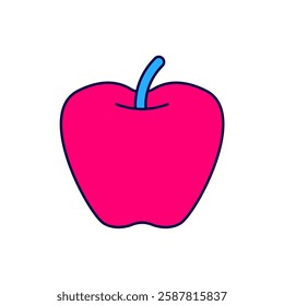 Filled outline Apple icon isolated on white background. Excess weight. Healthy diet menu. Fitness diet apple.  Vector