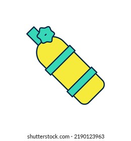 Filled outline Aqualung icon isolated on white background. Oxygen tank for diver. Diving equipment. Extreme sport. Diving underwater equipment.  Vector