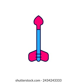 Filled outline Arrow icon isolated on white background.  Vector