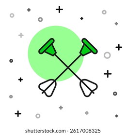 Filled outline Arrow with sucker tip icon isolated on white background.  Vector