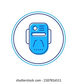 Símbolo relleno Icono de robot de inteligencia artificial aislado en fondo blanco. Aprendizaje automático, computación en nube.  Vector