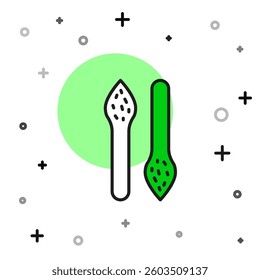 Filled outline Asparagus icon isolated on white background. Vegetable for farm market menu. Healthy food.  Vector