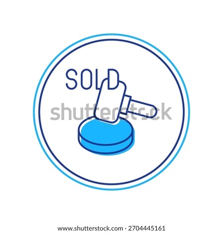 Filled outline Auction hammer icon isolated on white background. Gavel - hammer of judge or auctioneer. Bidding process, deal done. Auction bidding.  Vector