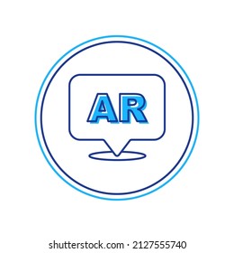 Filled outline Augmented reality AR icon isolated on white background. Virtual futuristic wearable devices.  Vector