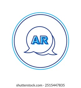 Esquema relleno Icono de realidad aumentada AR aislado sobre fondo blanco. Dispositivos portátiles futuristas virtuales.  Vector