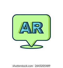 Filled outline Augmented reality AR icon isolated on white background. Virtual futuristic wearable devices. Flat filled outline style with shadow. Vector