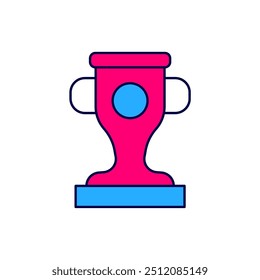 Filled outline Award cup icon isolated on white background. Winner trophy symbol. Championship or competition trophy. Sports achievement sign.  Vector