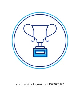 Contorno preenchido Ícone da taça de prêmio isolado no fundo branco. Símbolo do troféu de vencedor. Troféu de campeonato ou competição. Sinal de conquista esportiva.  Vetor