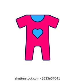 Filled outline Baby clothes icon isolated on white background. Baby clothing for baby girl and boy. Baby bodysuit.  Vector