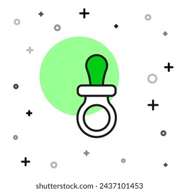 Filled outline Baby dummy pacifier icon isolated on white background. Toy of a child.  Vector