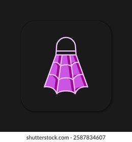 Filled outline Badminton shuttlecock icon isolated on black background. Sport equipment. Flat filled outline style with shadow. Vector