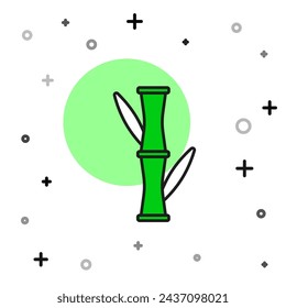 Filled outline Bamboo icon isolated on white background.  Vector
