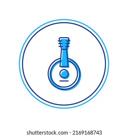 Filled outline Banjo icon isolated on white background. Musical instrument.  Vector