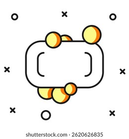 Filled outline Bar of soap icon isolated on white background. Soap bar with bubbles. Flat filled outline style with shadow. Vector