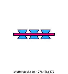 Filled outline Barbed wire icon isolated on white background.  Vector