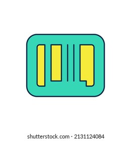 Icono de código de barras de esquema relleno aislado en fondo blanco.  Vector