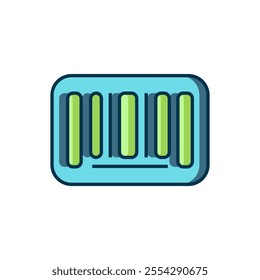 Filled outline Barcode icon isolated on white background. Flat filled outline style with shadow. Vector