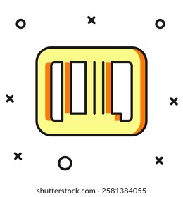 Filled outline Barcode icon isolated on white background. Flat filled outline style with shadow. Vector