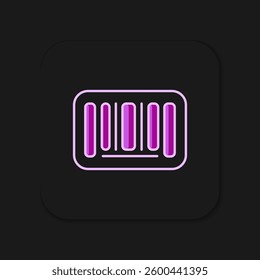 Filled outline Barcode icon isolated on black background. Flat filled outline style with shadow. Vector