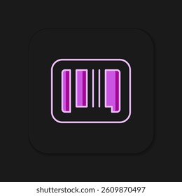 Filled outline Barcode icon isolated on black background. Flat filled outline style with shadow. Vector