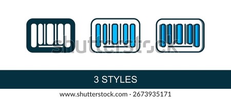 Filled outline Barcode icon isolated on white background.  Vector