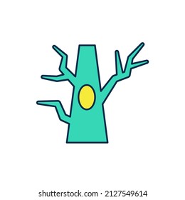 Filled outline Bare tree icon isolated on white background.  Vector