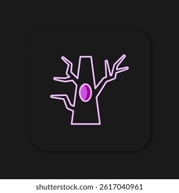 Filled outline Bare tree icon isolated on black background. Flat filled outline style with shadow. Vector
