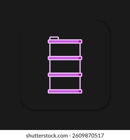 Filled outline Barrel oil icon isolated on black background. Flat filled outline style with shadow. Vector