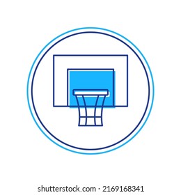 Filled outline Basketball backboard icon isolated on white background.  Vector