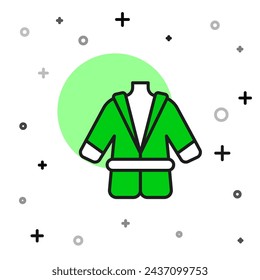 Filled outline Bathrobe icon isolated on white background.  Vector