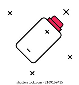 Esquema relleno Icono indicador del nivel de carga de la batería aislado en fondo blanco.  Vector