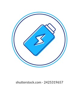 Gefüllte Kontur Batterie-Ladestand-Anzeige-Symbol isoliert auf weißem Hintergrund.  Vektor
