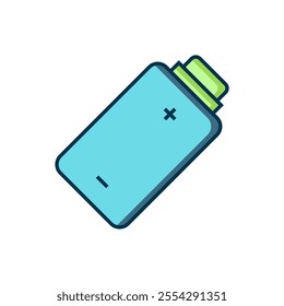 Filled outline Battery charge level indicator icon isolated on white background. Flat filled outline style with shadow. Vector