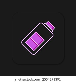 Filled outline Battery charge level indicator icon isolated on black background. Flat filled outline style with shadow. Vector