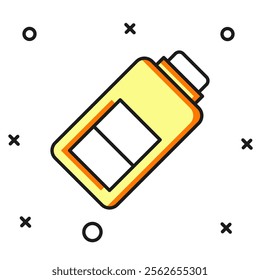 Filled outline Battery charge level indicator icon isolated on white background. Flat filled outline style with shadow. Vector