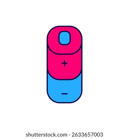 Filled outline Battery charge level indicator icon isolated on white background.  Vector