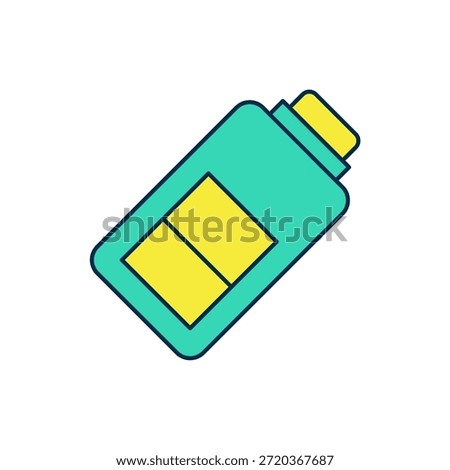 Filled outline Battery charge level indicator icon isolated on white background.  Vector
