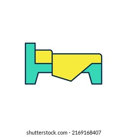 Icono de Bed de contorno relleno aislado en fondo blanco.  Vector