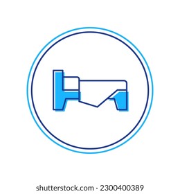 Filled outline Bed icon isolated on white background.  Vector