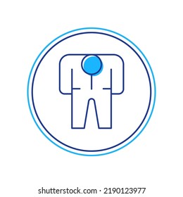 Filled outline Beekeeper costume icon isolated on white background. Special protective uniform.  Vector