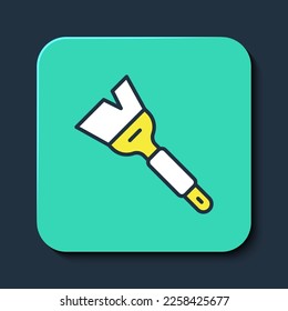 Filled outline Beekeeping brush icon isolated on blue background. Tool of the beekeeper. Turquoise square button. Vector