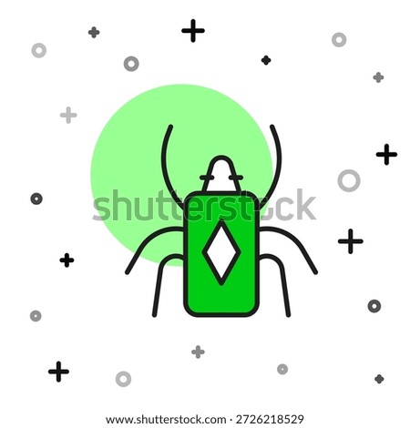 Filled outline Beetle bug icon isolated on white background.  Vector