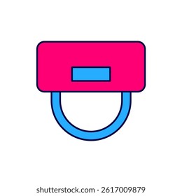 Filled outline Bellboy hat icon isolated on white background. Hotel resort service symbol.  Vector