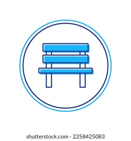 Filled outline Bench icon isolated on white background.  Vector