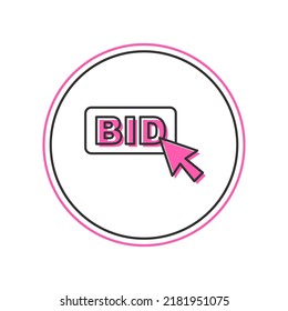 Filled Outline Bid Icon Isolated On White Background. Auction Bidding. Sale And Buyers.  Vector