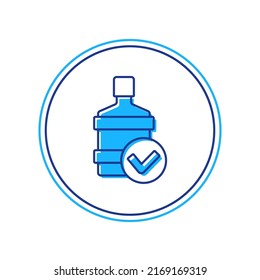 Filled outline Big bottle with clean water icon isolated on white background. Plastic container for the cooler.  Vector