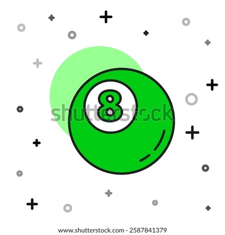 Filled outline Billiard pool snooker ball icon isolated on white background.  Vector